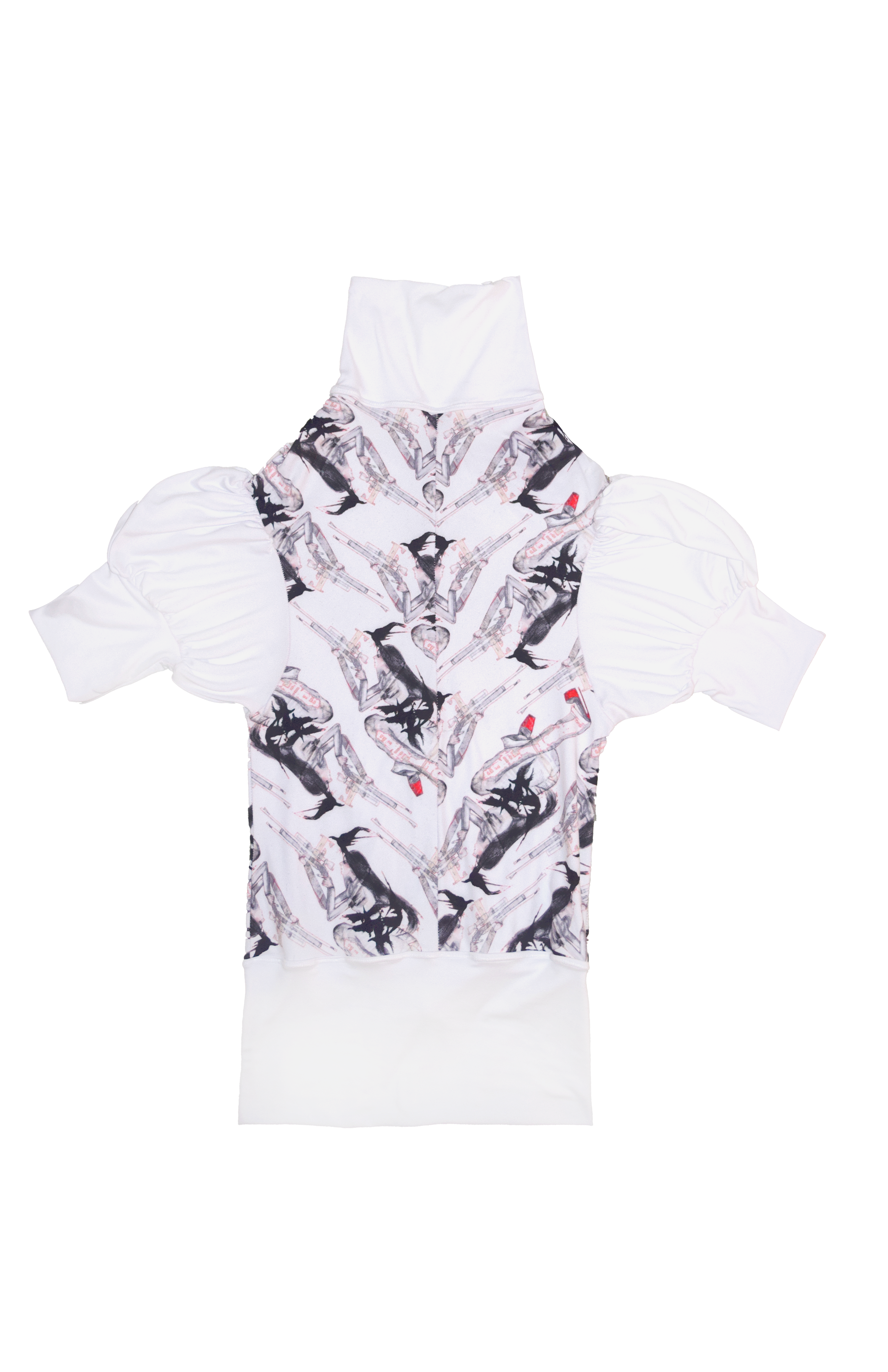 *apex predator* SHORT PUFF SLEEVE TURTLENECK ZIP-UP (MADE-TO-ORDER)