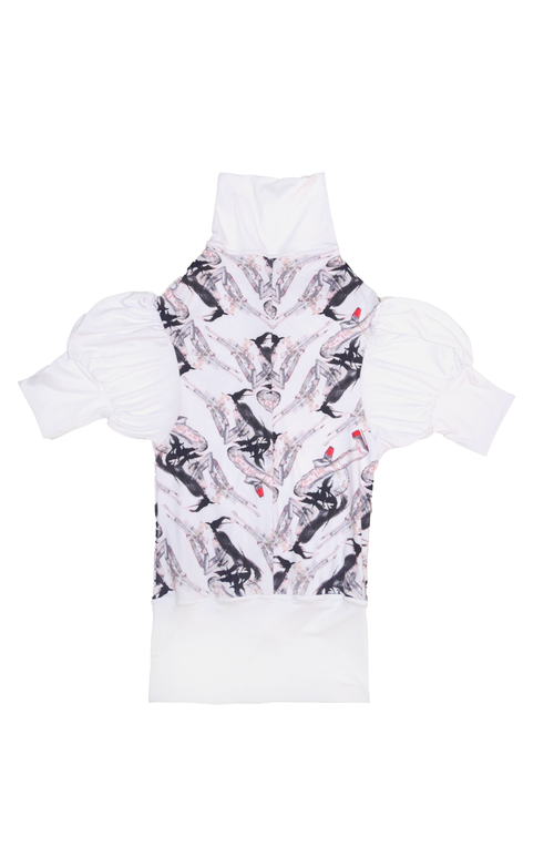 *apex predator* SHORT PUFF SLEEVE TURTLENECK ZIP-UP (MADE-TO-ORDER)