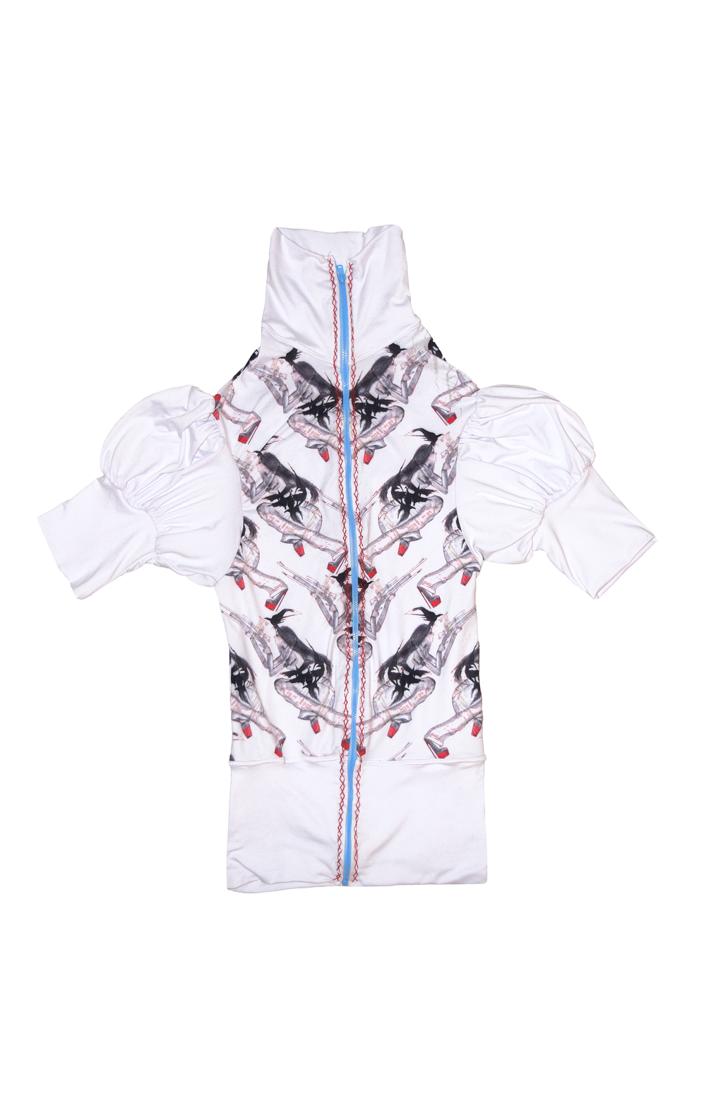 *apex predator* SHORT PUFF SLEEVE TURTLENECK ZIP-UP (MADE-TO-ORDER)